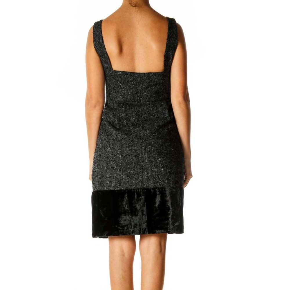 Zara Black Textured Fit & Flare Dress - Picture 3 of 3